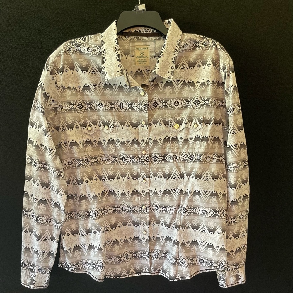 3/$10 - Panhandle Rough Stock western shirt. EUC. Large.